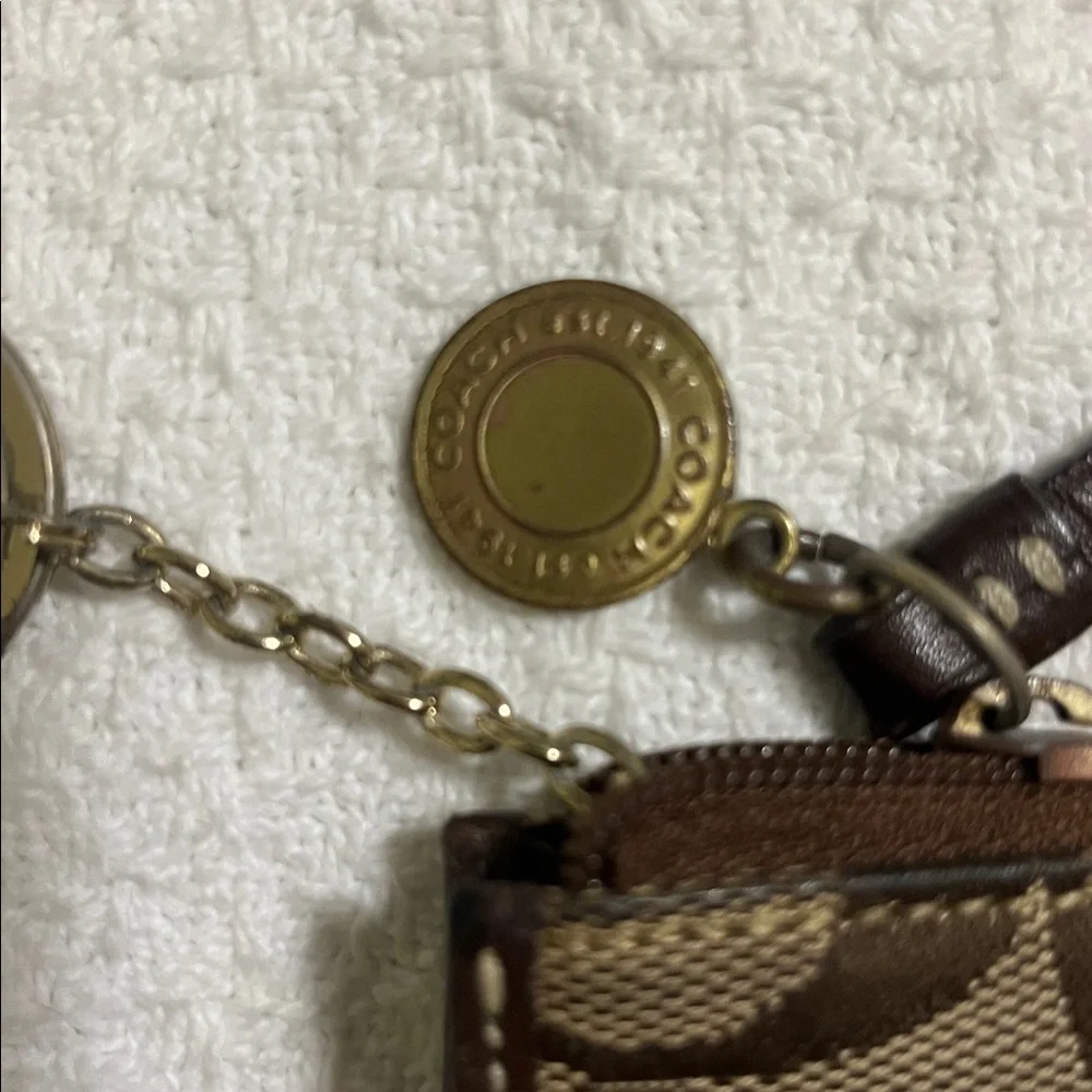Coach Brown Patterned Keychain Wallet - Picture 3 of 4